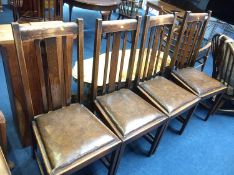 Four oak chairs