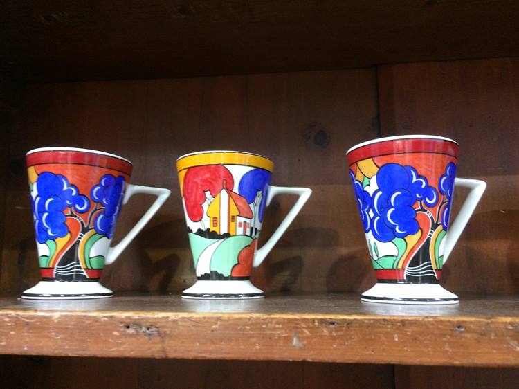 Six Sadler Deco style cups - Image 2 of 3