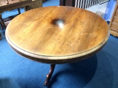 A 19th century Rosewood circular breakfast table