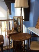 Oak occasional table, mirror etc.