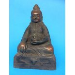 A bronze model of a seated Buddha, 29cm high