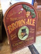 A reproduction Brown Ale pub sign