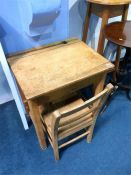 A school desk and chair