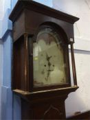 An oak longcase clock, with 8 day movement and painted dial