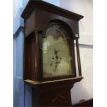 An oak longcase clock, with 8 day movement and painted dial