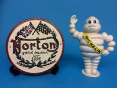 A metal 'Nortons' sign and a 'Michelin' figure (2)