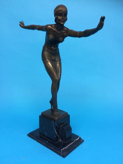 An Art Deco style model of a ballerina