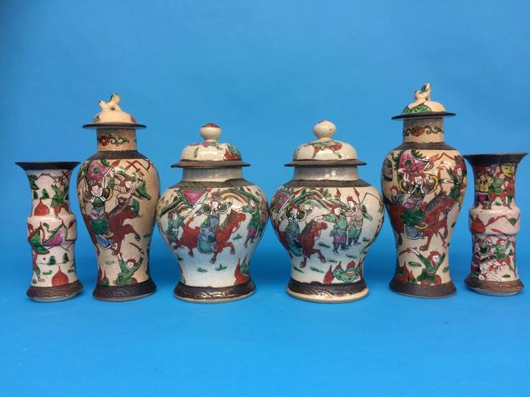 Three pairs of Chinese vases