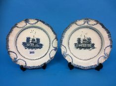 A pair of creamware plates