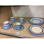 Quantity of T & G Green blue and white china