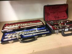 Two Yamaha flutes and a Yamaha clarinet