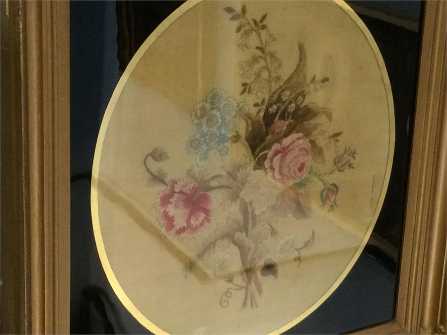 A late 19th century circular floral needlework - Image 2 of 2