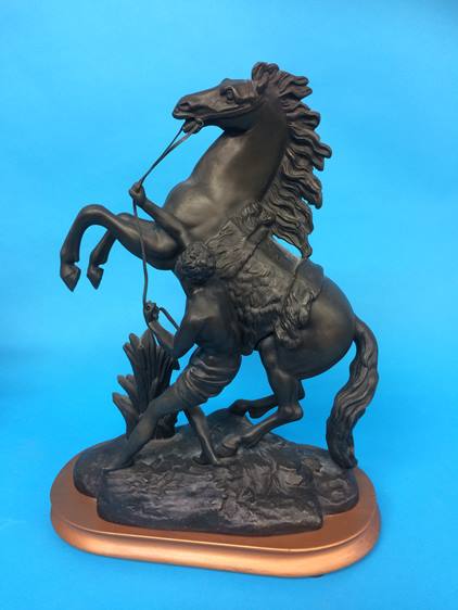 A pair of Spelter Marley horses - Image 3 of 3