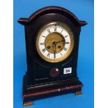 A Victorian slate and marble bracket clock, with eight day movement, 31cm high