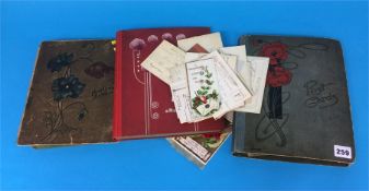 Three postcard albums and various loose cards, various subjects etc