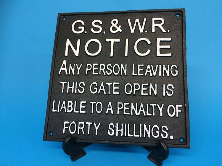 A railway notice sign