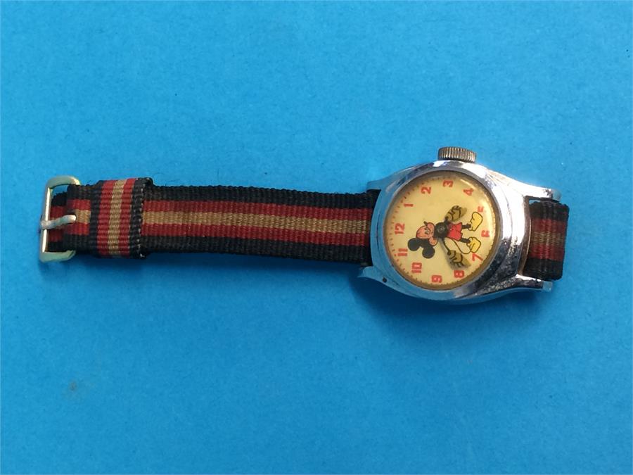 A Child's vintage chrome plated Mickey Mouse wristwatch - Image 2 of 3