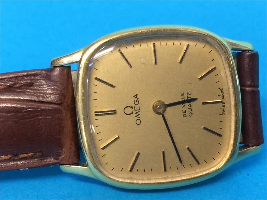 A Gents Omega De Ville wrist watch, stamped '18k', with quartz movement - Image 2 of 2