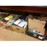 Seven boxes of books