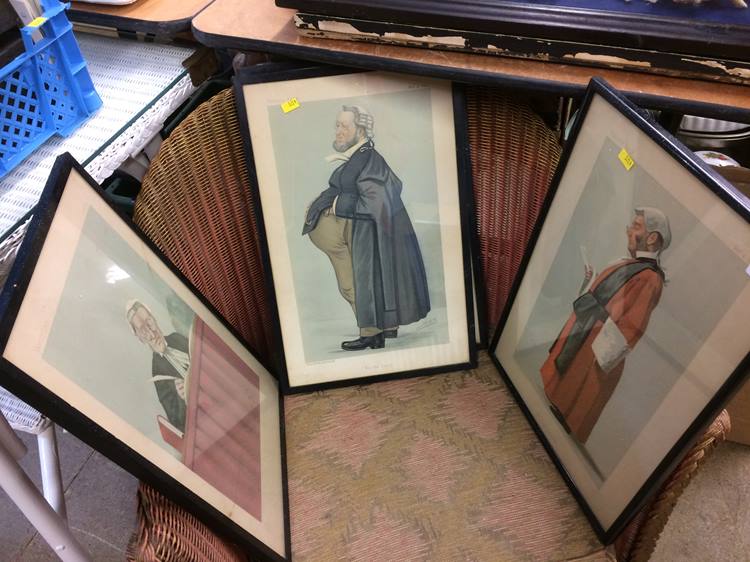 Four framed 'Spy' prints