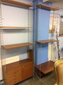 A pair of Swedish teak shelving systems by Nisse Strinning for String, bears label