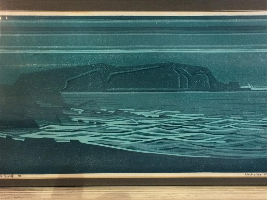 Nicholas Barnham (b.1939), print, Artist's proof, signed in pencil, 'Abstract Coastal Landscape', - Image 2 of 2