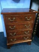 Small reproduction mahogany chest of drawers