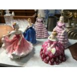 Two Coalport and three Royal Doulton Ladies