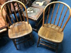 Pair of spindle back chairs
