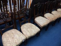 Six Edwardian mahogany salon chairs