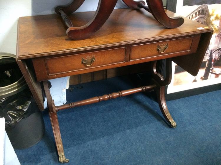 Reproduction walnut sofa table