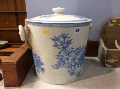 An Edwardian blue and white bucket