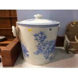 An Edwardian blue and white bucket