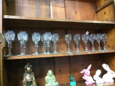 A set of 15 Tudor crystal glasses