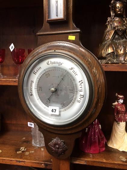 An oak barometer - Image 2 of 2