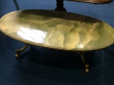 Oval onyx coffee table