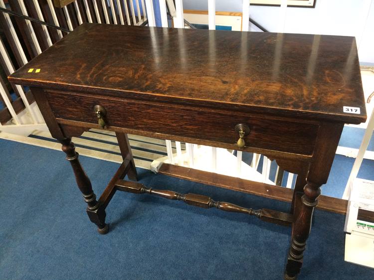 An oak side table