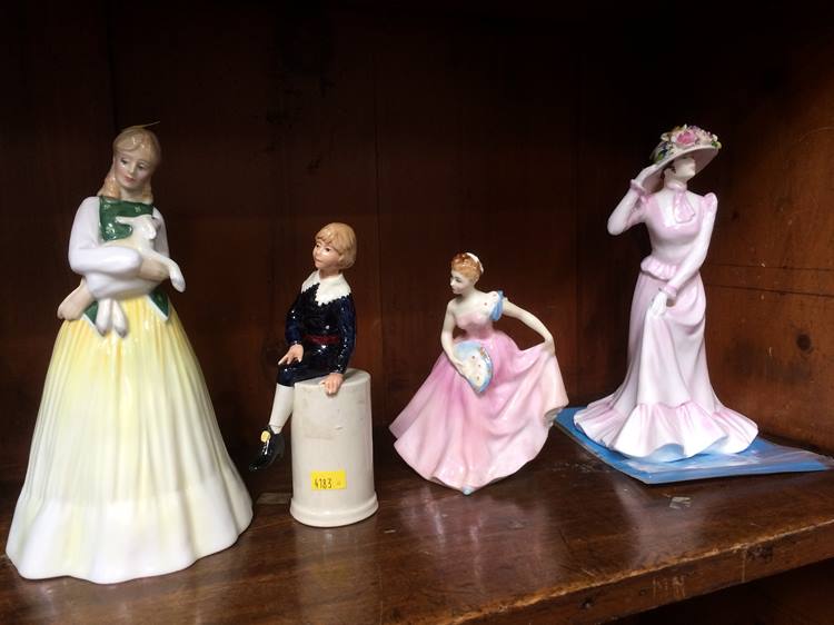 Eight various Doulton, Worcester and Coalport figures - Image 3 of 3