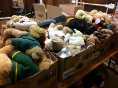 Eight boxes of soft toys