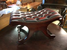 An Oxblood Chesterfield stool