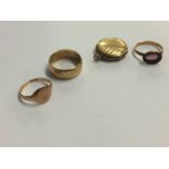 Two 9ct gold rings etc.