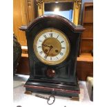 A Victorian slate mantel clock, with 8 day movement