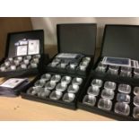 Seven boxes of semi precious gem stones, to include Topaz, Tourmaline, Amethyst, Aquamarine,