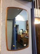 Teak mounted mirror