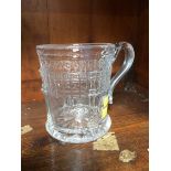 A North East glass 'Newcastle High Level Bridge' commemorative glass tankard