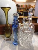 Quantity of glass decanters etc.