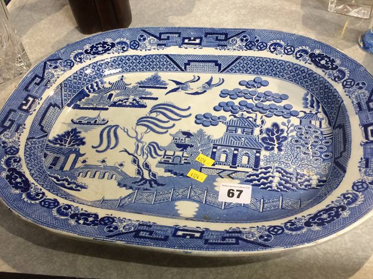 Blue and white China meat plates