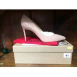 A pair of Christian Louboutin 'Nude' high heel shoes, with bag, certificate and box, Size 39