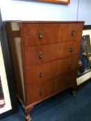 Walnut chest of drawers