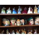 Seven Royal Doulton character jugs and one Beswick